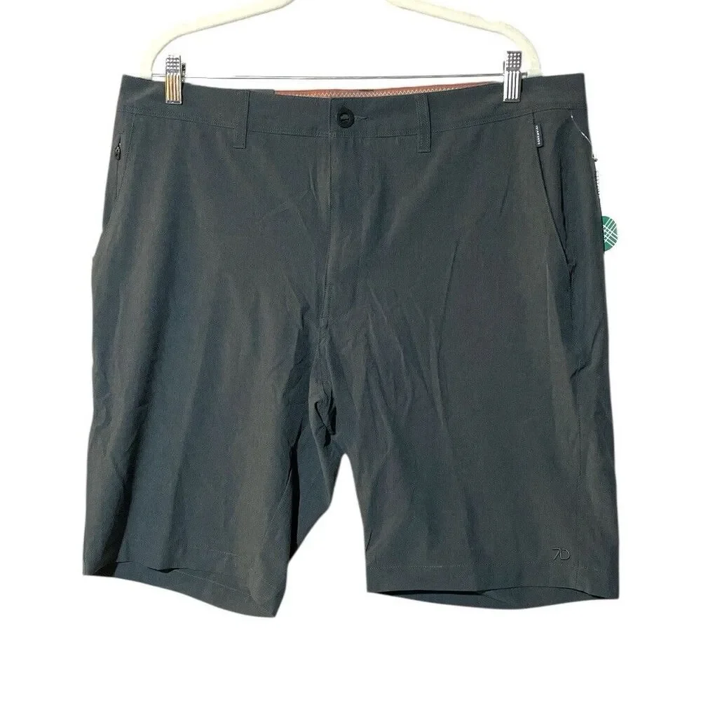 7 Diamonds Aeroplane Hybrid Stretch Performance 10” Chino Shorts Men’s 36 Gray - Picture 1 of 16